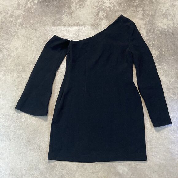 Rachel Zoe Dress 4 Black Harper Floral Sequins Off Shoulder Bell Sleeve Mini - Picture 7 of 12